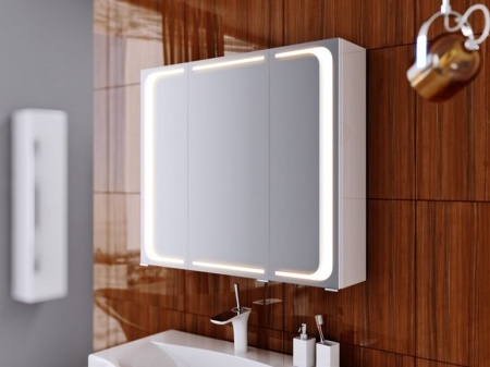 Шкаф-зеркало с подсветкой AQWELLA Милан В10зп Mil.04.10, белый