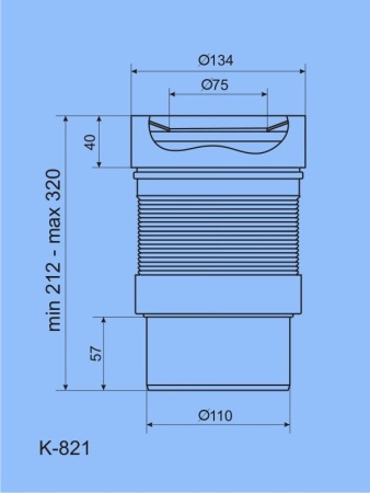 Удлинитель гибкий для унитаза Ани Пласт с выпуском K821