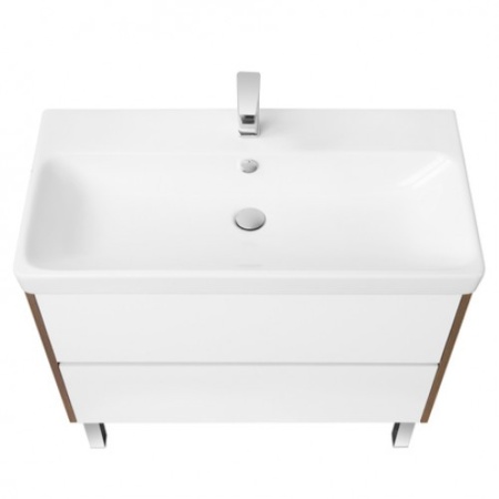 Тумба под умывальник Акватон Сканди 80 с умывальником Адриана 80, дуб рустикальный 1A2830K0SDZ90