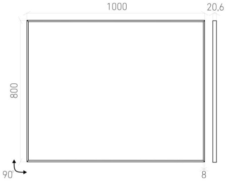 Зеркало Laparet Focus 100*80 см, рама 8 мм, цвет хром, LF-MIR-100-00