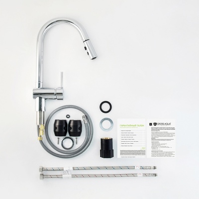 Смеситель для кухни высокий с вытяжным изливом Gross Aqua Extra 3140609C