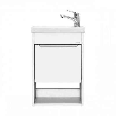 Тумба Акватон Хоуп 40 с умывальником Миранда 40, белый матовый 1A2871K0HP2B0