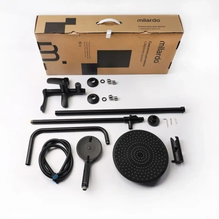 Душевая система Milardo Rora, черный RORBL4FM06