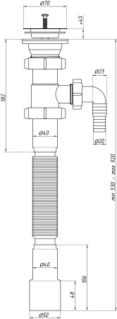 Сифон гофрированный  Ани Пласт 1/2 G108