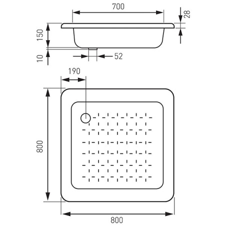 Поддон стальной эмалированный Ferro FBSS2