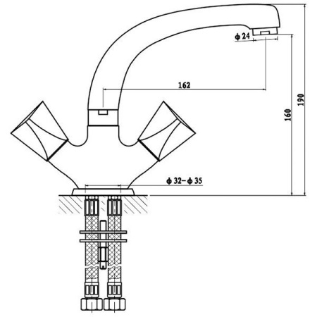 Смеситель для умывальника Gross Aqua Trio 6015029C-A04