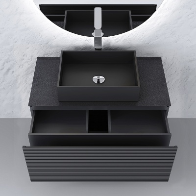 Тумба подвесная Jorno Stone 100 антрацит Stn.01.100/P/A/JR