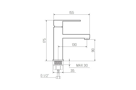 Смеситель для умывальника PMC SL144-001F