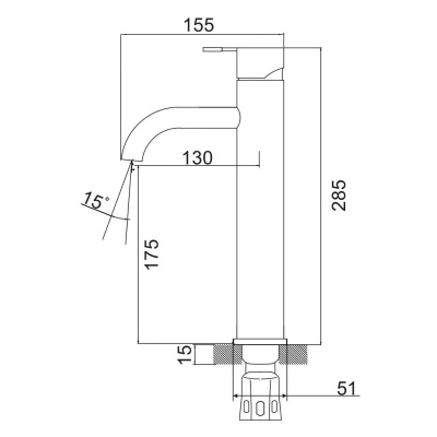 Смеситель для умывальника PMC SUS128BL-001F-1