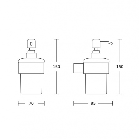 Диспенсер для жидкого мыла настенный Gross Aqua Space Matt Black черный GA18238AMB
