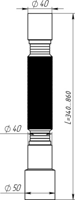 Гофротруба 40х40/50 Aquant T003-90-MR
