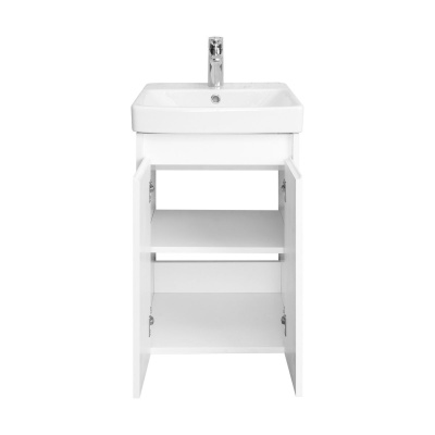 Тумба Акватон Сканди Doors 45 с умывальником Адриана 45 белый глянец