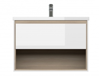Тумба с умывальником подвесная Cersanit LOUNA 80 с умывальником COMO 80 белый SZ-LOU-CO80/Wh