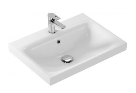 Тумба подвесная Laparet Optimum 60 с умывальником Cersanit Moduo 60 белый глянец LO-WCAB-60-01+S-UM-MOD60/1