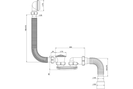 Сифон РМС СВ-П для ванны плоский