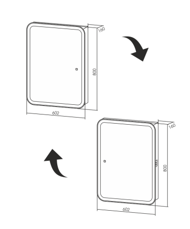 Зеркало-шкаф Silver Mirrors Фиджи Flip 60 (600х800 R-78) (левый-правый подвес дверцы) LED-00002472