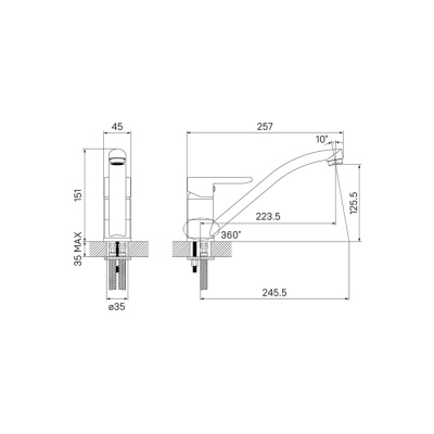 Смеситель для кухни с поворотным изливом Iddis Sena SENSB00i05. Акция. Распродажа Образец