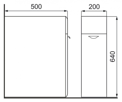 Тумба для туалетной комнаты напольная IDEA ОПТИМА 20 с 2-мя выдвижными ящиками и полкой,белая