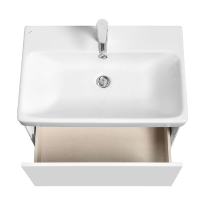 Тумба Акватон Асти 70 с умывальником Адриана 70 белый матовый/белый глянец