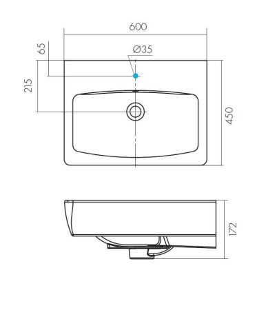 Умывальник настенный Santek "НЕО-60", белый 1WH302186