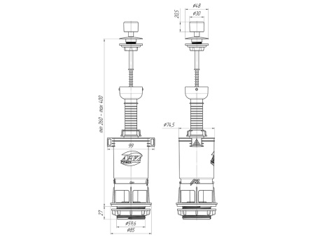 Арматура спускная Ани Пласт WC7040M