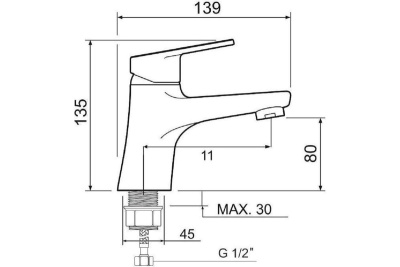 Смеситель для умывальника PMC SL132-001F