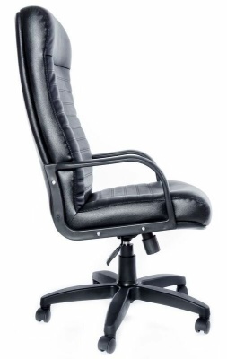 Кресло Евростиль Консул стандарт кожа люкс черный. Распродажа