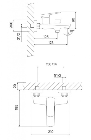 Смеситель для ванны IDDIS Esper ESPSB00i02WA