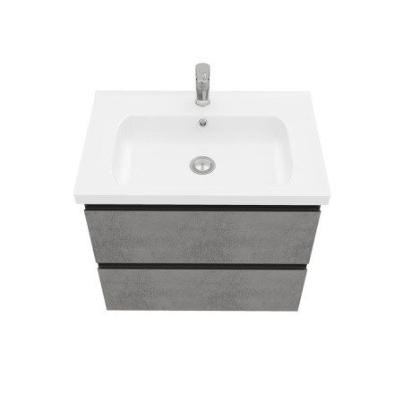 Тумба подвесная Laparet ELECTRA 70 с умывальником Creavit Ideal 70 хромикс серебро (LE-WCAB-70-123+ID070-00CB00E-0000)