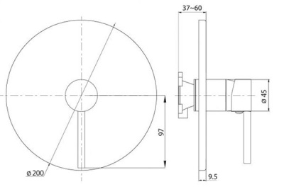 Смеситель для душа Rubineta 1F Ultra