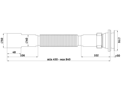 Сифон гофрированный  Ани Пласт 1/2 G106