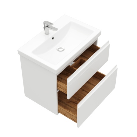 Тумба подвесная Laparet Optimum 70 под умывальник Como 70, белый глянец, LO-WCAB-70-01