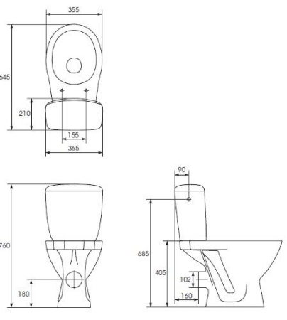 Унитаз-компакт Cersanit KASKADA K010 CCKZ1000300783