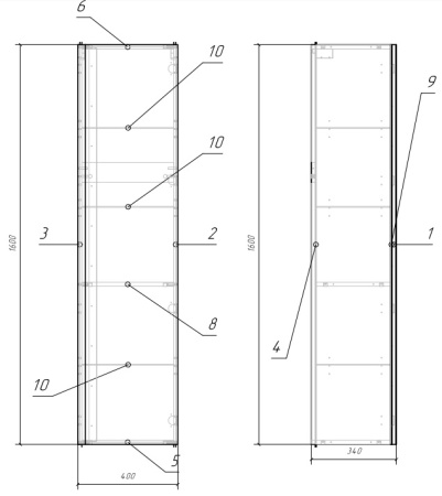 Пенал подвесной Cersanit MODUO 40 SL-MOD/Wh универсальный белый