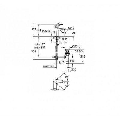 Смеситель для умывальника Grohe BauFlow 23156000