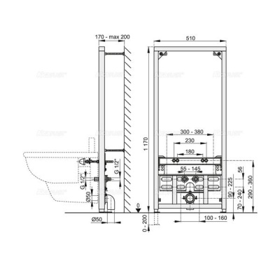 Рама для биде AlcaPlast A105/1120