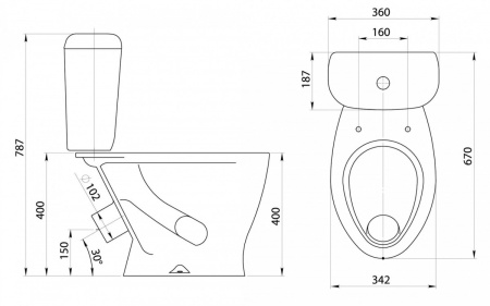 Унитаз-компакт Santeri Воротынский, белый 1P4035S0000BF