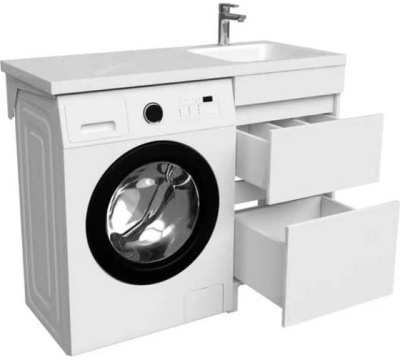 Тумба с умывальником под стиральную машину правая Iddis Optima Home 120, белая OPH12RBi95K