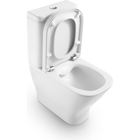 Унитаз-компакт Roca The Gap Compact Clean Rim с сиденьем микролифт, универсальный выпуск