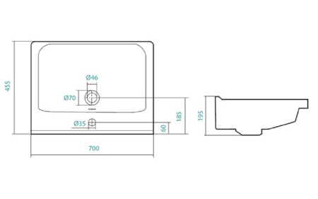 Тумба IDEA Нова Квадро 70 c умывальником Миранда 70