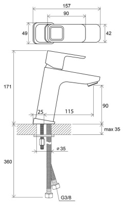 Смеситель для умывальника Ravak TD 014.00