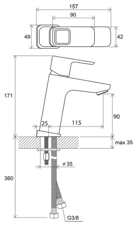 Смеситель для умывальника Ravak TD 014.00