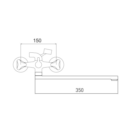 Смеситель для ванны с длинным изливом, лейкой и шлангом Gross Aqua Astra 7088045С-35F