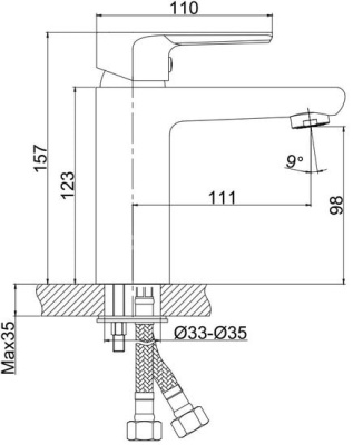Смеситель для ванной Cersanit SUARO S951-240 однорычажный. Образец. Распродажа