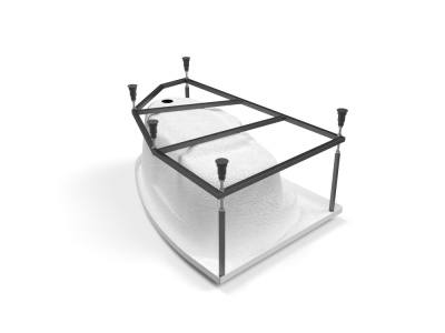 Ванна акриловая асимметричная правая с ножками без панели Cersanit JOANNA NEW 140х90 S301-166