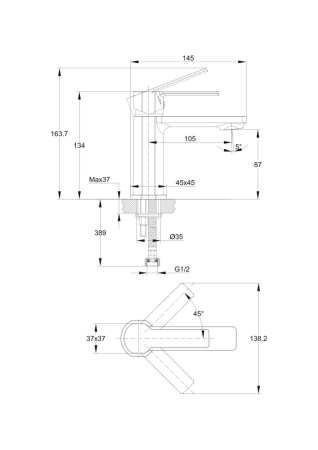 Смеситель для раковины однорычажный Cersanit Smart 63047