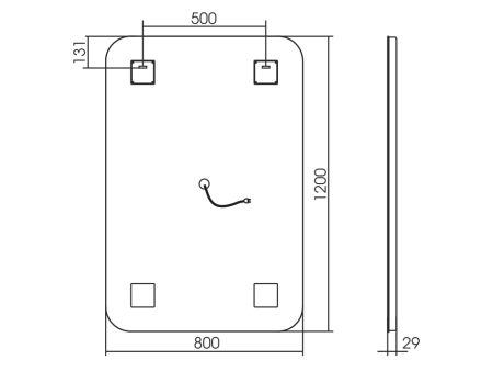Зеркало Silver Mirrors Стив 800х1200 (сенсорный выключатель) LED-00002343