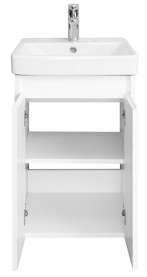 Тумба Акватон Сканди Doors 45 с умывальником Адриана 45, белый глянец 1A2787K0SD010