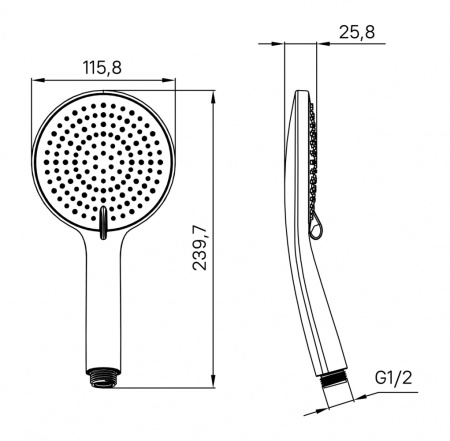 Лейка 116мм Iddis, черный OPH3F0Bi18