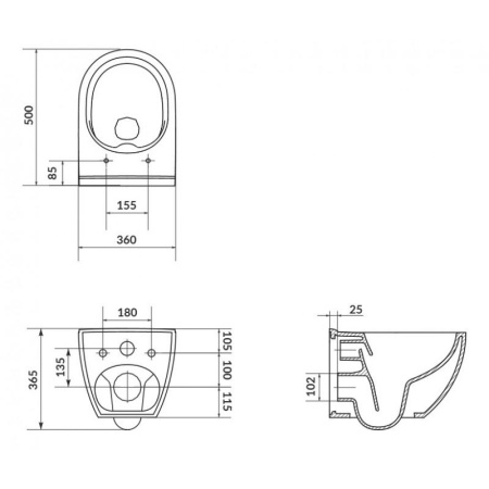 Унитаз подвесной Cersanit ZEN СLEAN ON S701-428